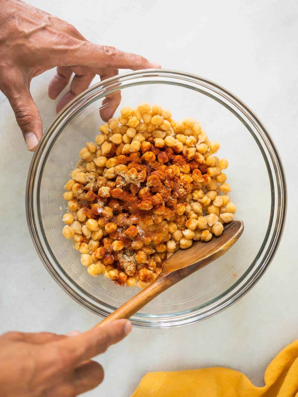 place all the ingredients in a large bowl and combine with a spoon.