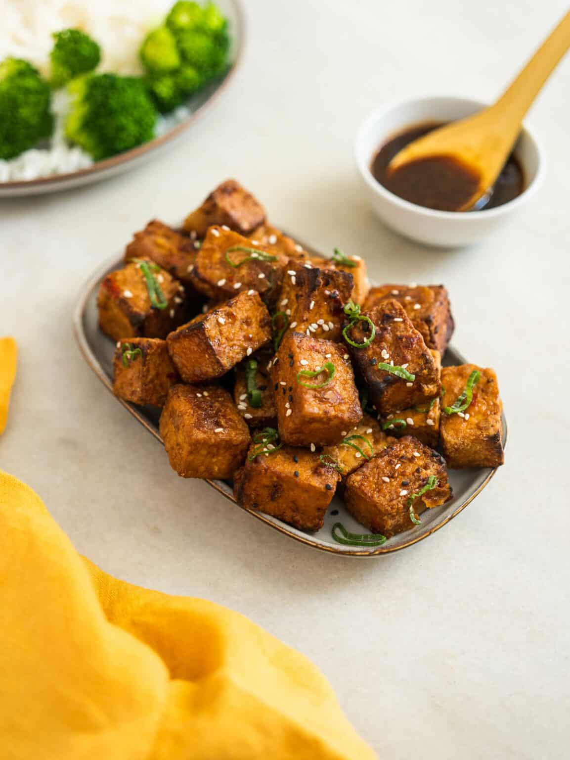Crispy Teriyaki Tofu Puffs