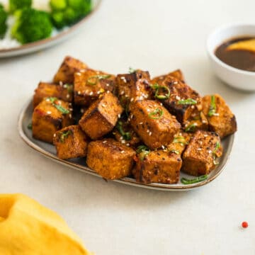 vegan crispy teriyaki tofu puffs featured.