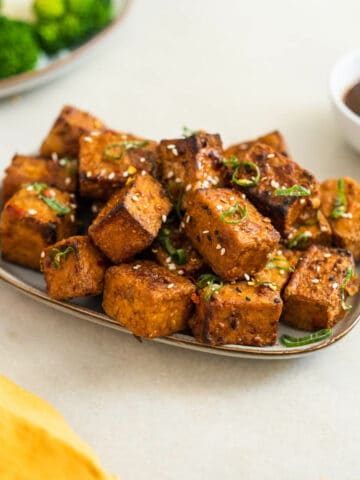 vegan crispy teriyaki tofu puffs featured.