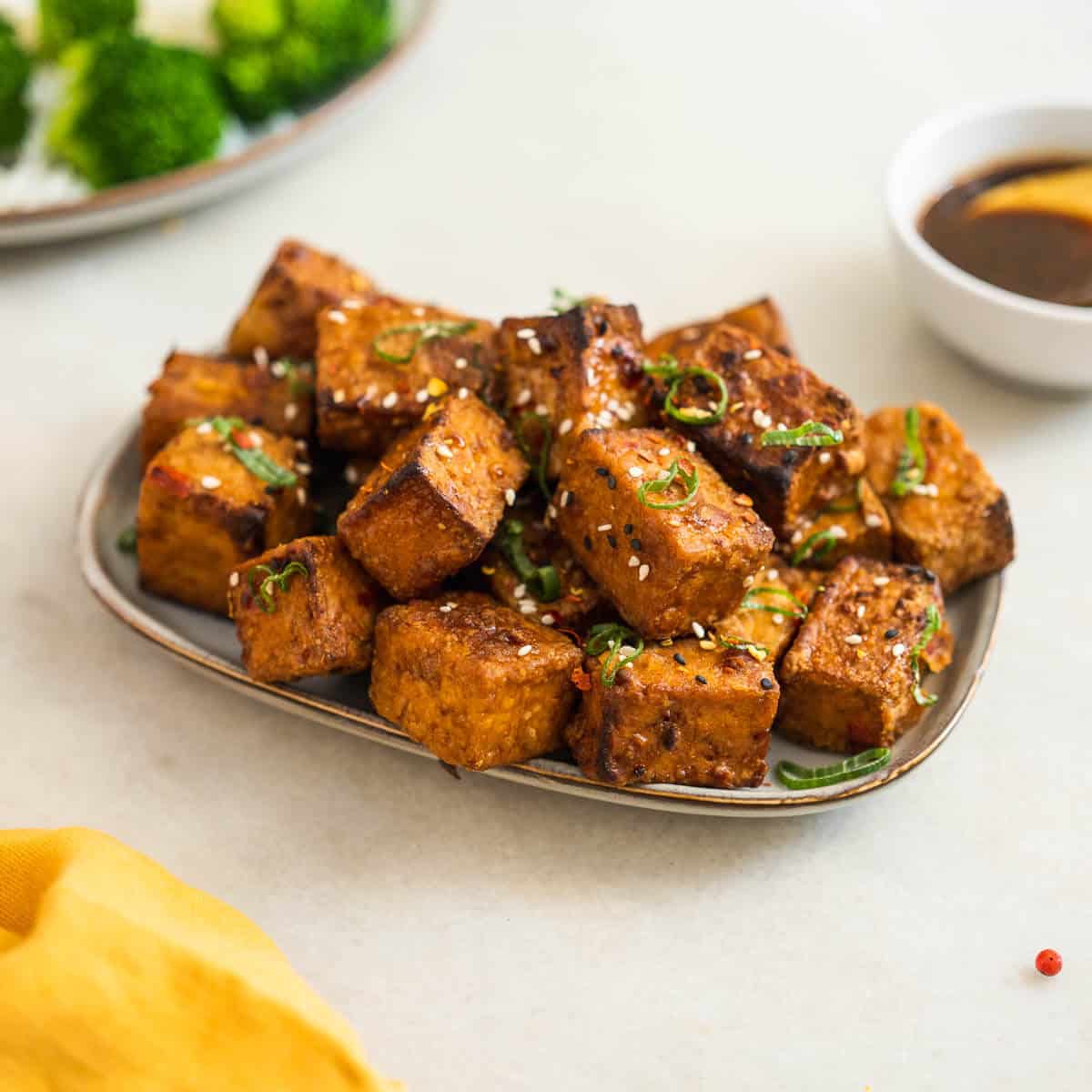 Crispy Teriyaki Tofu Puffs