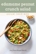 quinoa edamame salad with Asian Salad Dressing pin.