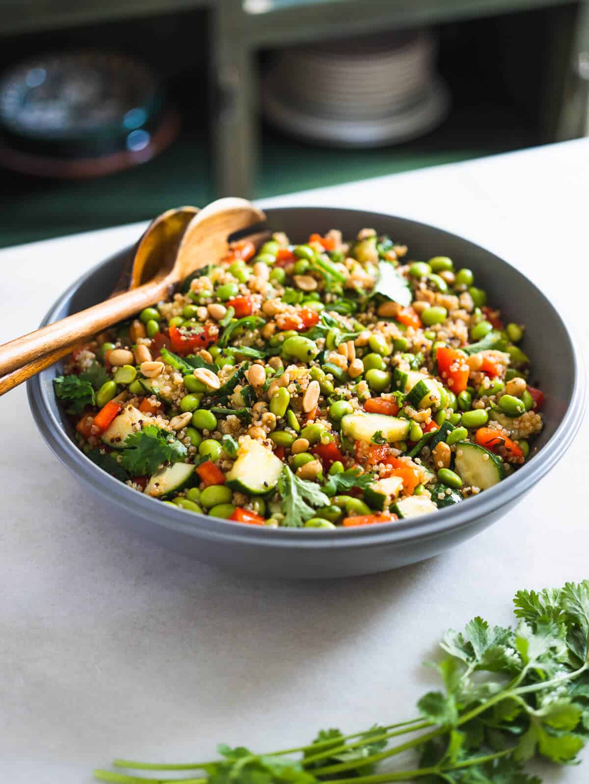 edamame salad asian served.