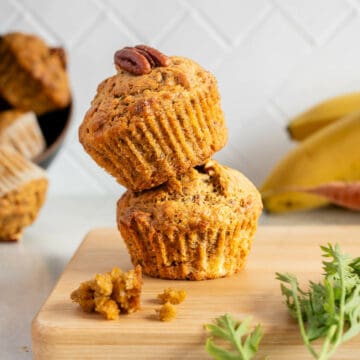 dairy-free banana carrot muffins featured.