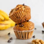 banana chocolate chip muffins featured.