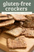 vegan gluten-free crackers made with green juice pulp pin.