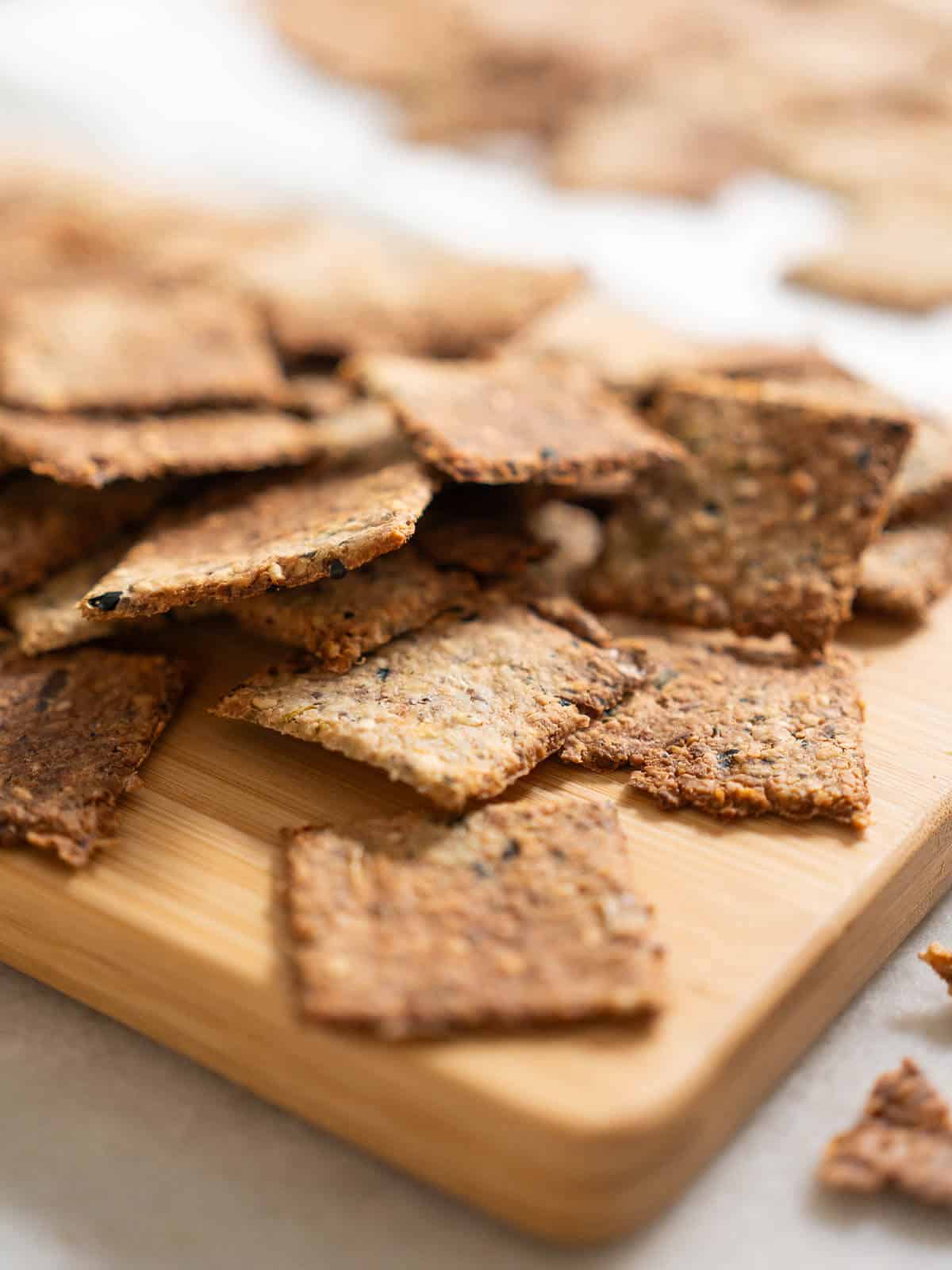 gluten-free crackers made with juice pulp.