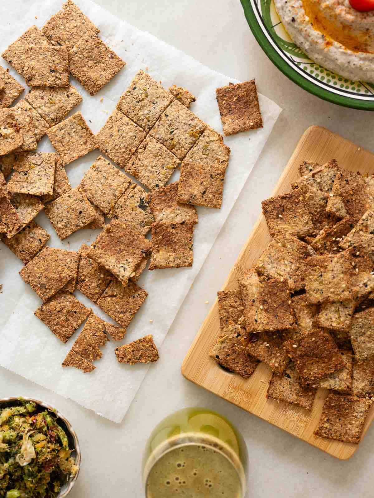 gluten-free crackers freshly baked.