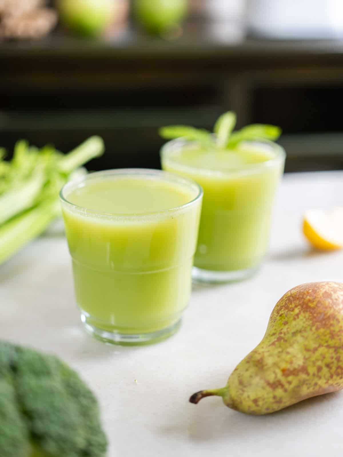serve your broccoli juice with spearmint leaves.