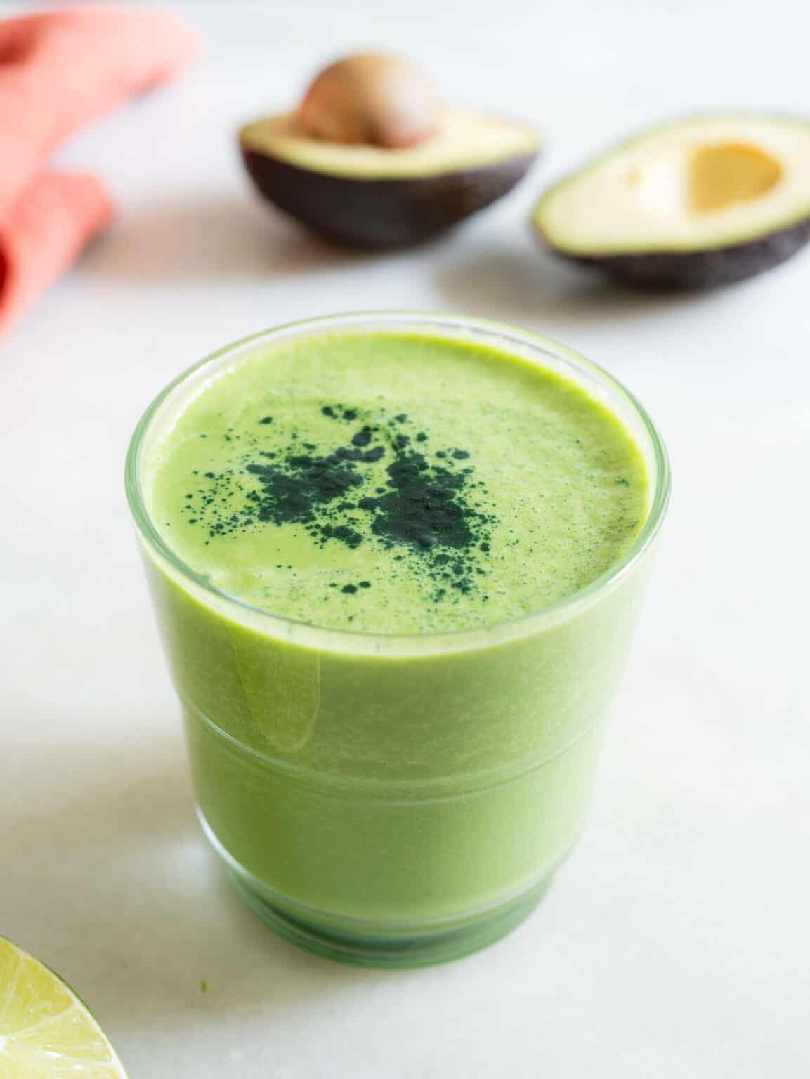 Green Smoothie Recipe with Avocado (Creamy & Healthy)
