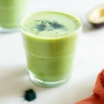 green smoothie with avocado featured.