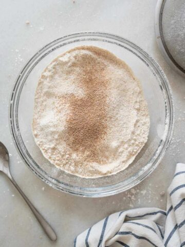 sieved dry ingredients.