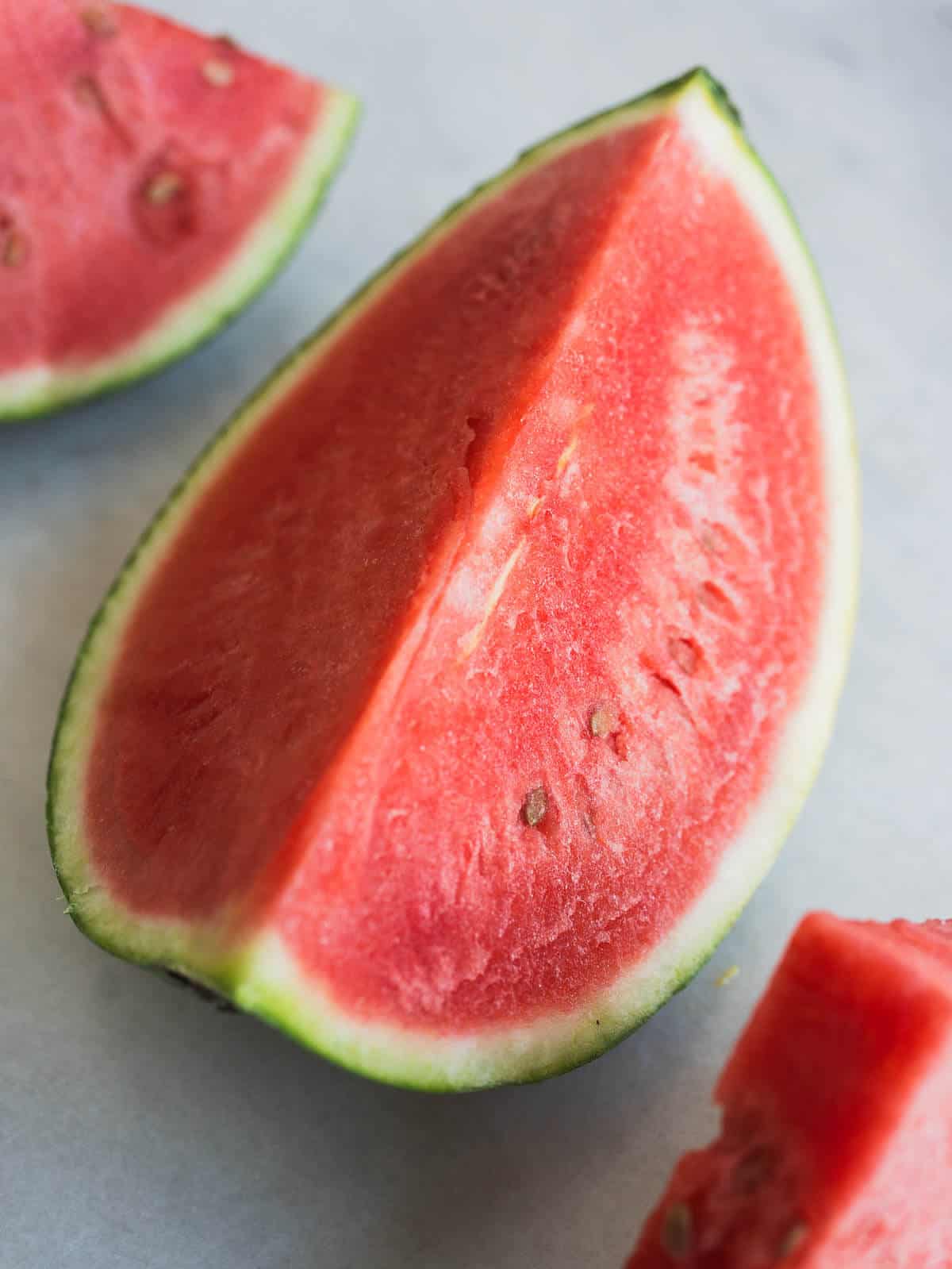 sliced red watermelon.