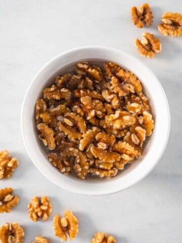 soaking walnuts in water.