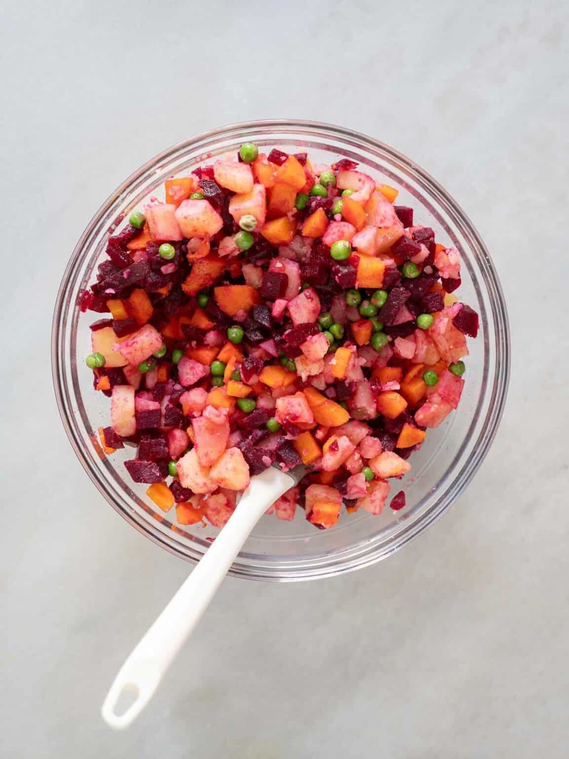 Russian Beet Potato Salad (Dominican Style)