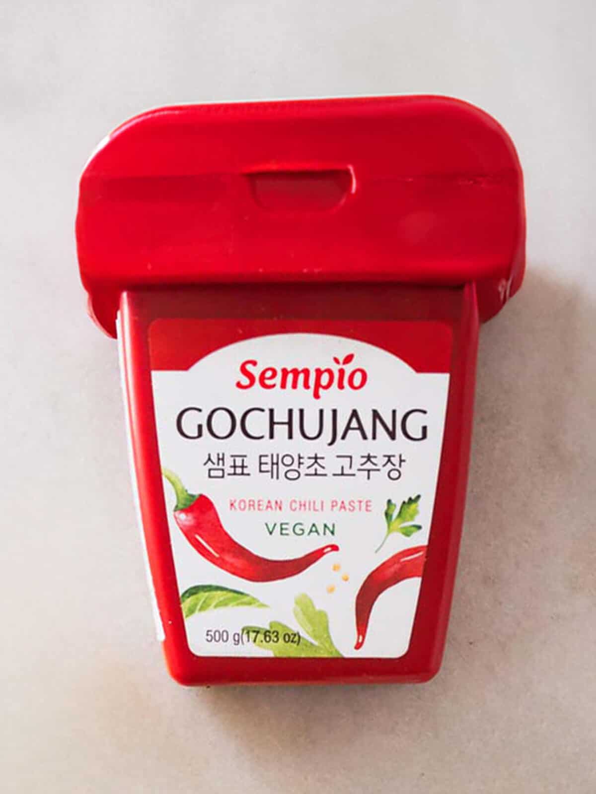 pack of Gochujang Korean spicy sauce paste.