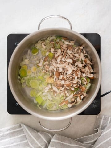 sauté vegetables in a large saucepan.