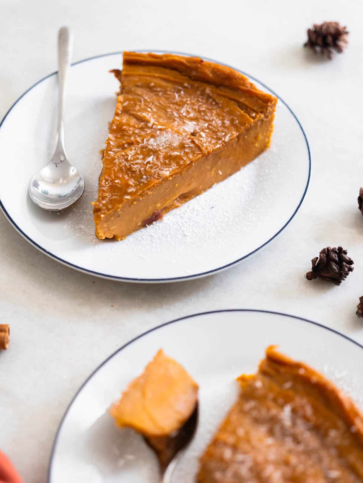 slices of Jamaican sweet potato pudding cake.