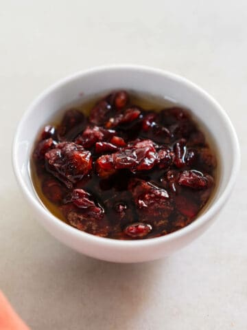 soaking cranberries in rum.