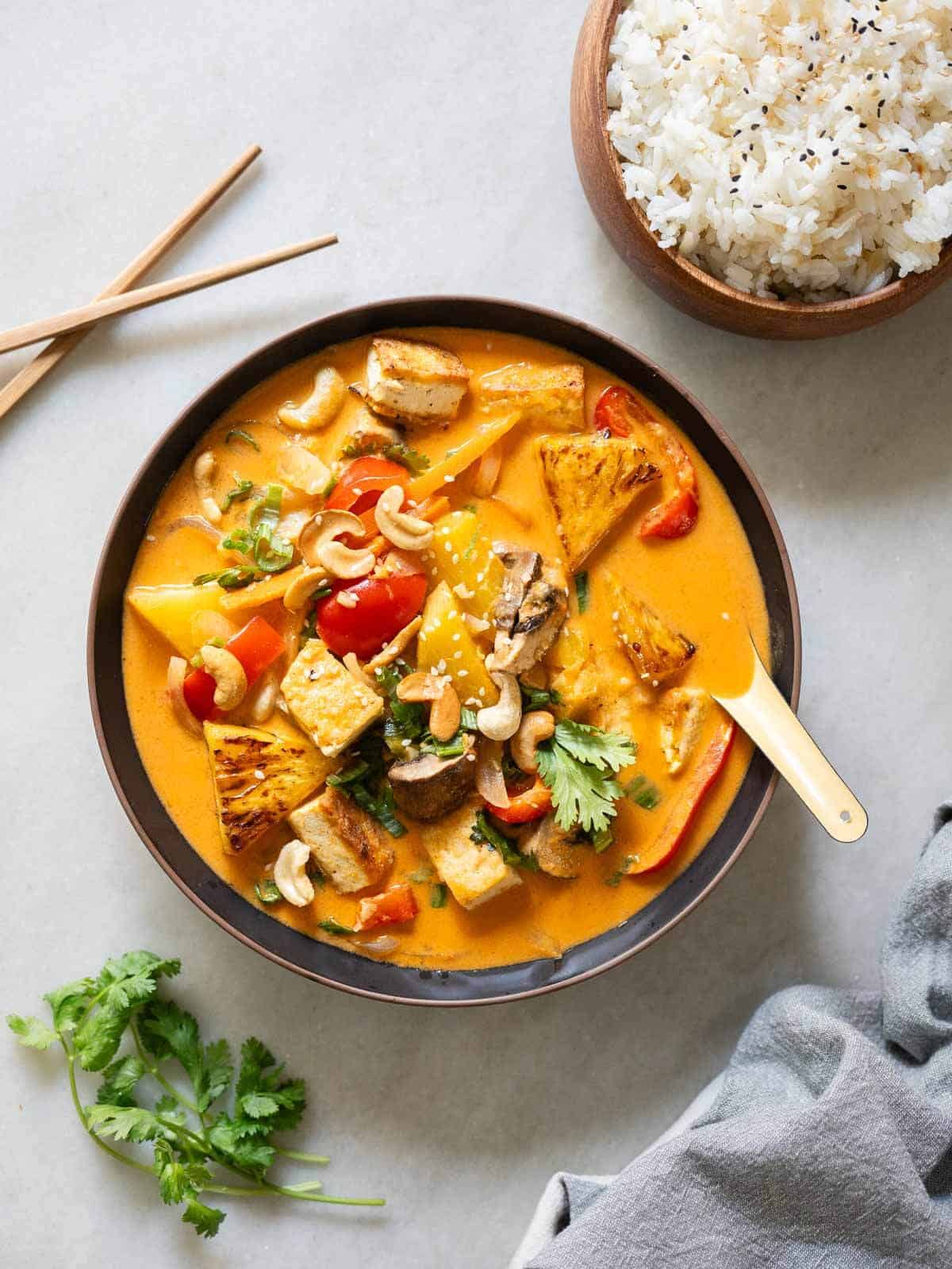 Coconut pineapple Thai Curry plate.