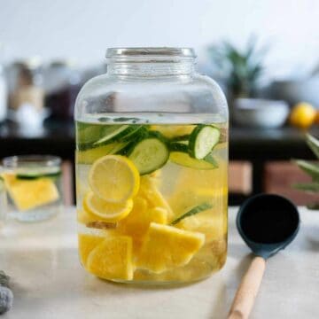 pineapple ginger cucumber lemon water pitcher.