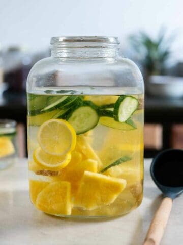 pineapple ginger cucumber lemon water pitcher.