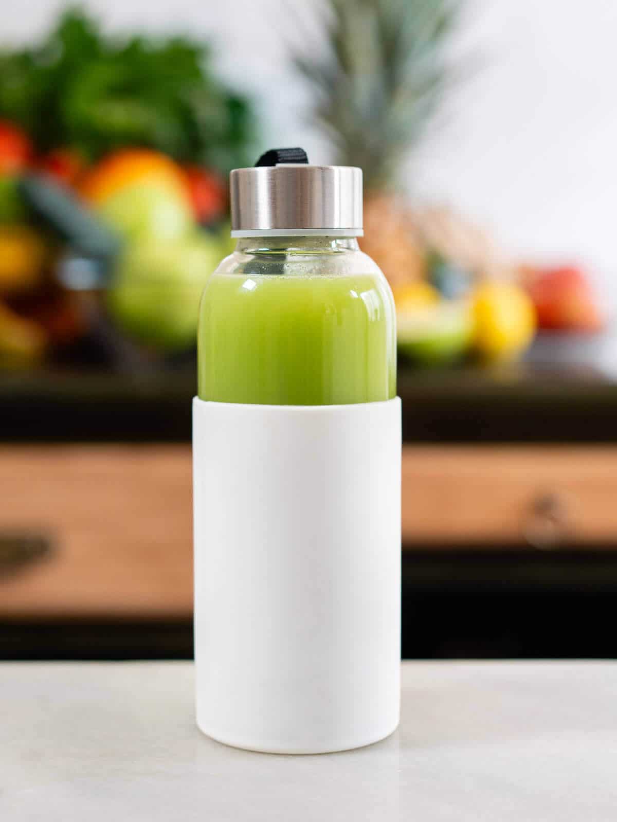 juice stored on a BPA-free bottle.
