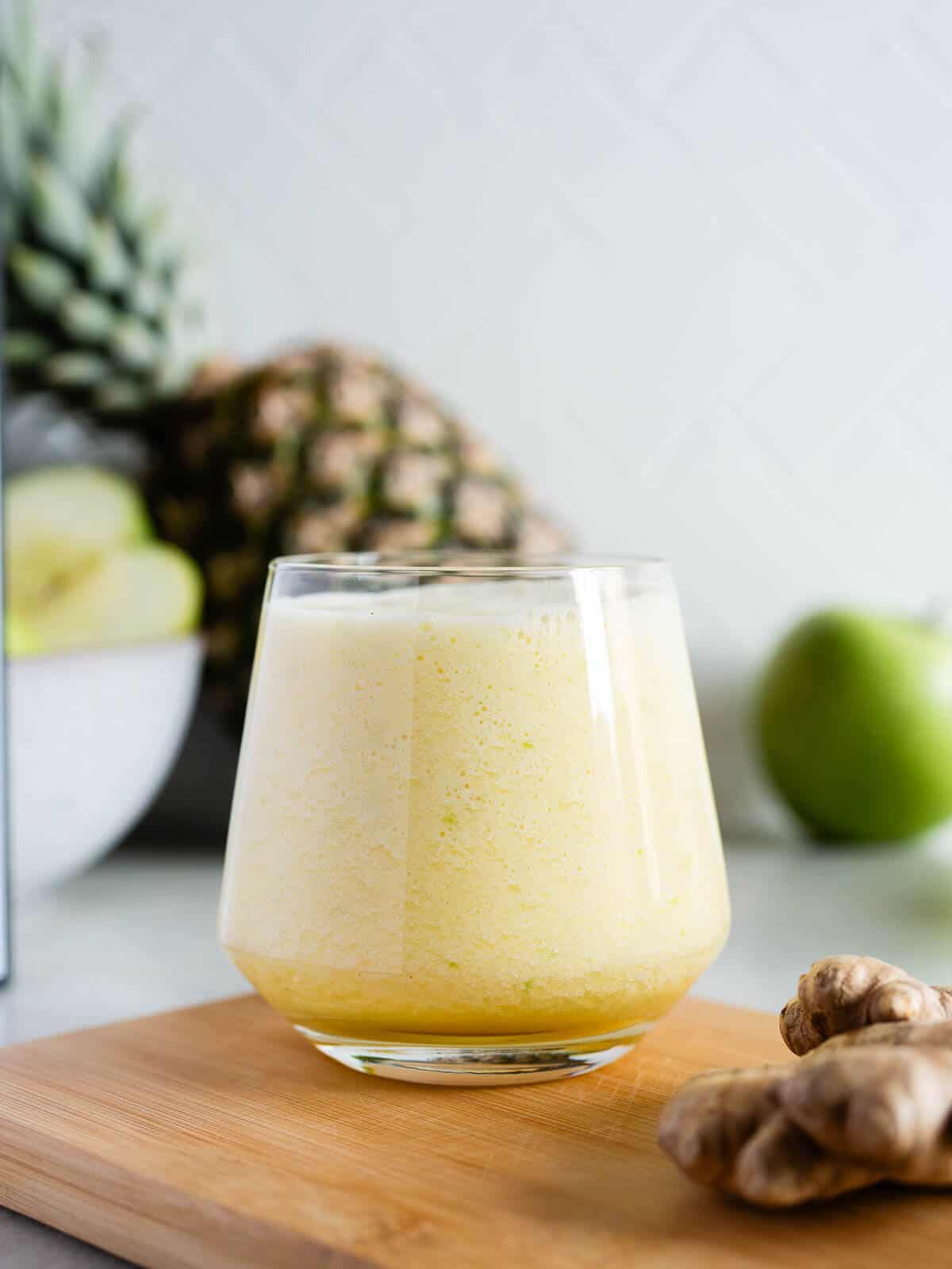 glass with pineapple juice for constipation.