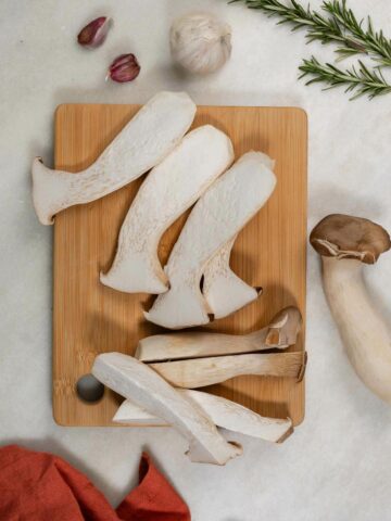 sliced boletus mushrooms.