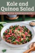 cover for Pinterest Kale and quinoa salad.