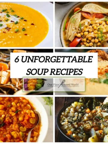 6 close up pictures of the soup featured in this round up